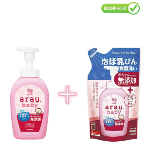 Arau Baby skystas indų ploviklis 500ml + papildymas 450ml