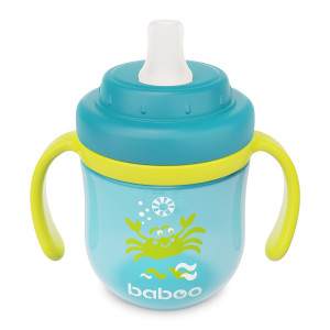 Baboo 8131 puodelis kūdikiui su minkštu snapeliu ir rankenomis