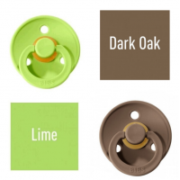 Bibs Lime/Dark Oak Čiulptukas (nipelis) iš 100% natūralaus kaučiuko - vyšnios forma 0–6 mėn. (2 vnt.)