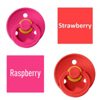 Bibs Raspberry/Strawberry Čiulptukas (nipelis) iš 100% natūralaus kaučiuko - vyšnios forma 0–6 mėn. (2 vnt.)