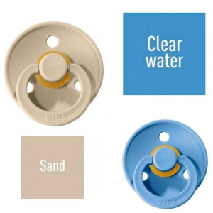 Bibs Sand/Clear water Čiulptukas (nipelis) iš 100% natūralaus kaučiuko - vyšnios forma 6–18 mėn. (2 vnt.)
