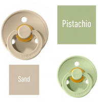 Bibs Pistachio/Sand Čiulptukas (nipelis) iš 100% natūralaus kaučiuko - vyšnios forma 6–18 mėn. (2 vnt.)
