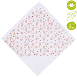 Bio Baby Vaikiška organinės medvilnės antklodė su gobtuvu 85x85 cm.