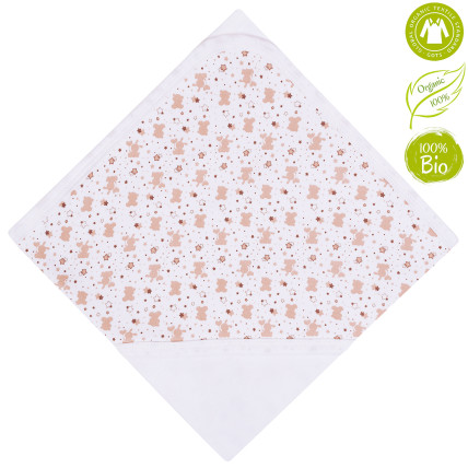 Bio Baby Vaikiška organinės medvilnės antklodė su gobtuvu 80x80 cm.