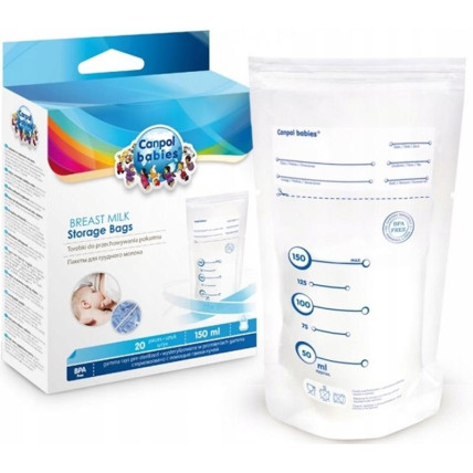 Canpol Babies 70/001 Mamos pieno rinkimo ir laikymo maišeliai, 150 ml (20 vnt.)