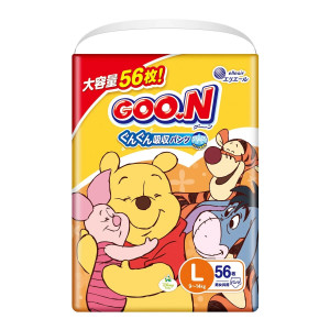 Goo.N Plus Disney Sauskelnės-kelnaitės L 9-14kg 56vnt