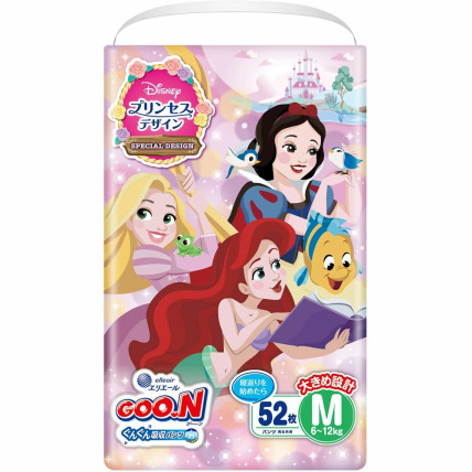 Goo.N Plus Princess Sauskelnės-kelnaitės M 6-12kg 52vnt Goo.N Plus Princess Sauskelnės-kelnaitės M 6-12kg 52vnt