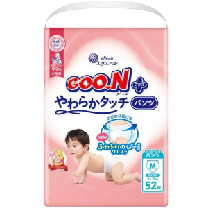 Goo.N Plus Sauskelnės-kelnaitės jautriai odai M 6–12 kg 52vnt