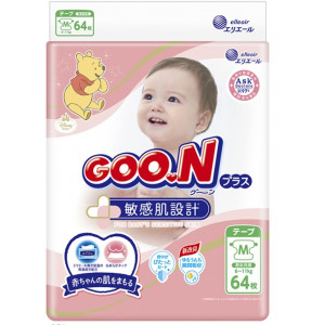 Sauskelnės Goo.N jautriai odai M 6-11kg 64vnt