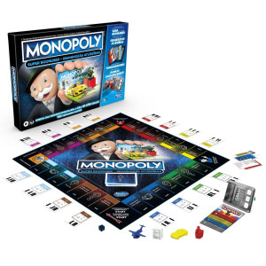 Hasbro E8978EL Stalo žaidimas Monopoly Super Electronic Banking