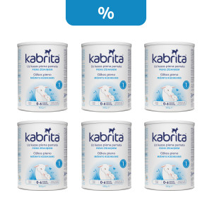 Kabrita 1 800g dirbtiniai sausas pieno mišinys iš ožkos pieno pagrindo, skirtas patogiam virškinimui 0–6 mėnesių vaikams 6 x 800g