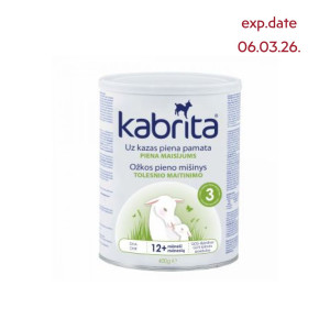 Kabrita 3 400 g sausi pieno gėrimas iš ožkos pieno pagrindu, skirtas patogesniam virškinimui vyresniems nei vienerių metų vaikams 400g