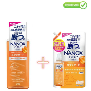 Lion Nanox One Skalbimo gelis nuo įsisenėjusių nešvarumų 640g + užpildas 1530g