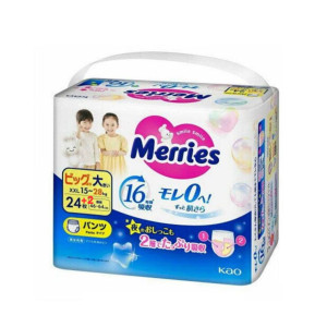 Sauskelnės-kelnaitės Merries XXL 15-28kg 26vnt