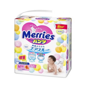 Sauskelnės-kelnaitės Merries PM 6-11kg 64vnt
