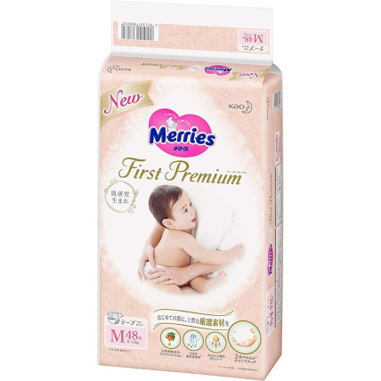 Merries First Premium Sauskelnė M 6-11kg 48vnt