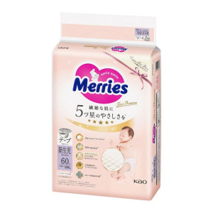 Merries First Premium Sauskelnės NB 0-5kg 60vnt
