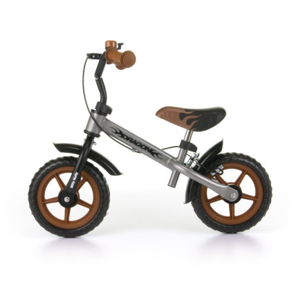 Milly Mally Dragon Vaikiškas balansinis dviratis su metaliniu rėmu ir rankiniu stabdžiu