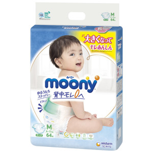 Sauskelnės Moony M 6-11kg 64vnt