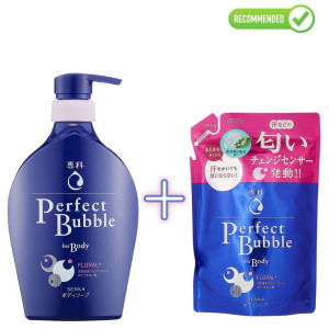 Shiseido Perfect Bubble švelnus putojantis muilas visam kūnui 500ml + užpildas 350ml