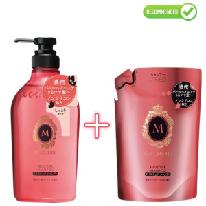 Shiseido MA CHERIE drėkinantis plaukų šampūnas su gėlių-vaisių kvapu 450ml + papildymas 380ml