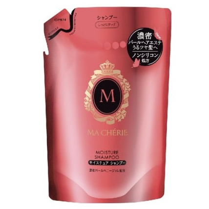 Shiseido MA CHERIE drėkinantis plaukų šampūnas su gėlių-vaisių kvapo, užpildas 380ml 