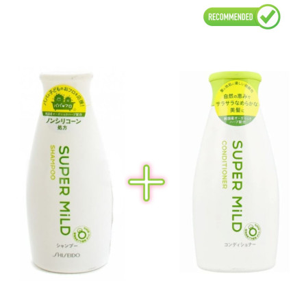Shiseido Super Mild plaukų šampūnas ir kondicionierius su žolelių aromatu 220ml