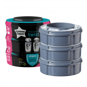 Tommee Tippee Sangenic Twist Refil kasetės nešvarių sauskelnių indams 3 vnt.