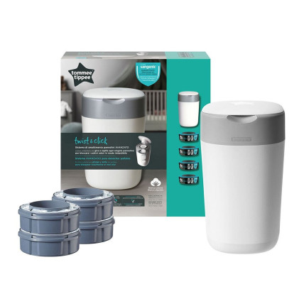 Tommee Tippee Twist and Click talpa sauskelnėms + 4 pakaitinės kasetės