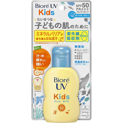 Biore UV SPF 50+ vaikiškas pienelis, drėkinantis odą, apsaugantis nuo saulės spindulių, atsparus vandeniui 70ml