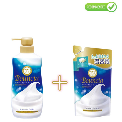 Cow Bouncia Skystas kūno prausiklis 480ml + užpildas 360ml