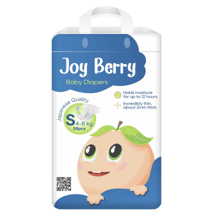JoyBerry Sauskelnės S 4–8 kg 56vnt