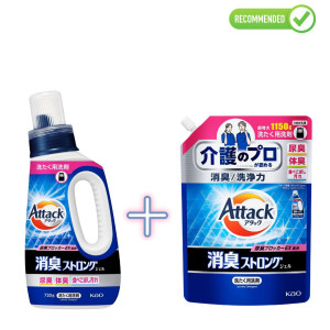 Kao Attack Dezodoruojantis skalbimo gelis 720g + užpildas 1150g
