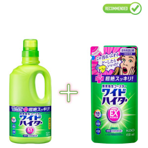 KAO Wide Haiter EX Baliklis spalvotiems audiniams 930ml + užpildas 450ml