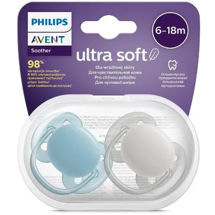 Philips Avent SCF091/17 Silikoninis kūdikio žindukas nuo 6 iki 18 mėnesių, 2vnt