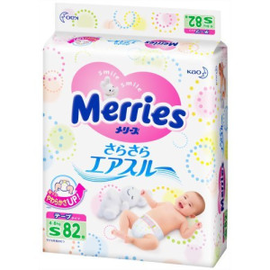 Sauskelnės Merries S 4-8kg 82vnt