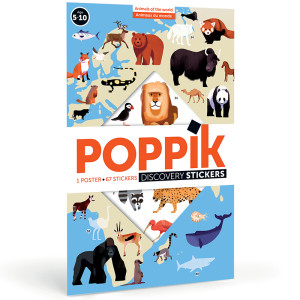 POPPIK Animals daugkartinio naudojimo lipdukų plakatas